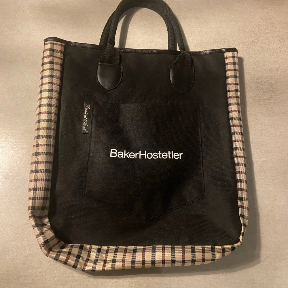 Black and Tan Checkered Men's Tote Bag